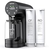Ecoviva Countertop Reverse Osmosis System RO Water Filter, 5-Stage Filtration, Real-time TDS Monitor, BPA Free, 3:1 Pure to Drain, Indoor No Installation Desktop Portable Water Purifier-Black