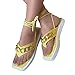 Imagen de SHOBDW Chanclas Mujer Para Playa Y Piscina Sandalias De Con Punta Clip Cuero A La Mujer Correa En El Tobillo Zapatos Confort Marca Planas Barefoot Atadas Al Pie Talla 43 Huaraches Deportivas Amarillo