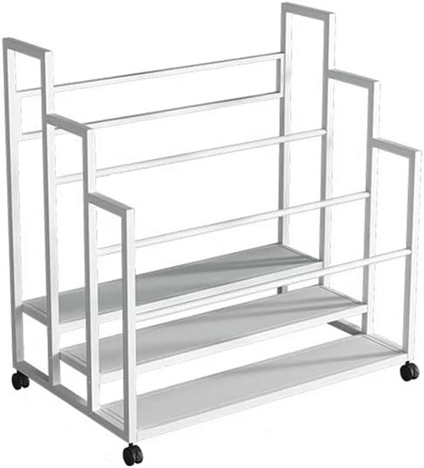 Yoga Mat Storage Basket, Workout Accessories Storage Rack with Wheels, Dumbbells Kettlebells Resistance Bands Organizer Holder for Home Gym (Black, 80 x 64 x 95 cm)