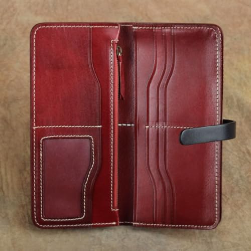 Women's Money Clips Business Wallets Cowhide Card Cases Genuine Leather Coin Purses Handbags (Red)3