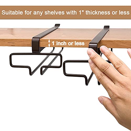 Linfidite Wine Glass Holder 2Pcs Stemware Rack Hanger Under Cabinet Wine Glass Rack Kitchen Hanging Glass Storage Rack Organizer,Black #TOP2