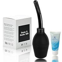 Analdusche Klistierkugel mit 60ml Lube, 310ml Anal Douche wiederverwendbar sauber und auslaufsicher, Klistierkugel mit 8 Spüllöchern, Anal Intimdusche für Männer und Frauen