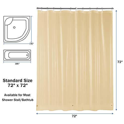 Image of downluxe Shower Curtain Liner, PEVA Plastic Shower Liner with 3 Magnets, 72 inch x 72 inch Waterproof Bathroom Curtain, Ivory, 3 Pack