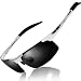 DUCO Mens Sports Polarized Sunglasses UV Protection Sunglasses for Men 8177s(Silver Frame Gray Lens)