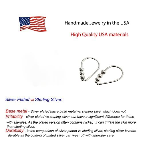 Miniatura 4 de 12mm 20 GA 925 Silver Extra Small Pull Through Upside Down Cartilage Huggie Hoop Earring Lightweight Tiny Cuff Earrings for Women (12mm  3 Bead,