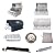 AMS Fire place Lion 40" Grill Package w/Double Access Drawer and Horizontal Single Door/Sigle Side Burner and Refrigerator (Liquid Propane)