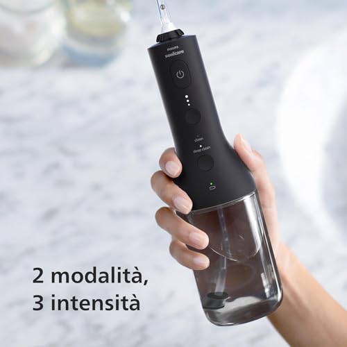 Irrigatore Orale Senza Filo Philips Sonicare Power Flosser 3000 E Spazzolino Elettrico Diamondclean 9000 - Pulizia Di Denti E Gengive E Rimozione Della Placca, Colore Nero (Modello HX3886/43) - 5