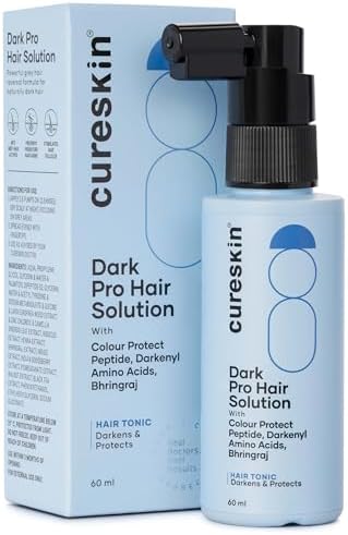Cureskin Anti Grey Hair Serum | Reverses & Limits Hair Greying | Dark Pro Hair Solution Natural Hair Darkener, 60 ml (Pack of 1)