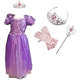 CREDIBLE 子供用 コスチューム 豪華５点セット ( プリンセスドレス , ハートのティアラ , 魔法のスティック , 手袋 , CREDIBLEオリジナルグッズ ) L:130-140cm　NT5133