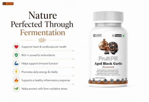 Image of Fermented Aged Black Garlic Capsules, 60 Capsules