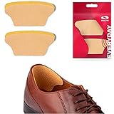 SULPO Fersenkissen - Schuheinlagen aus Echt-Leder - Fersenschutz/Fersenpolster gegen Blasen - Für Männer Schuhe (2 Paare, Beige)