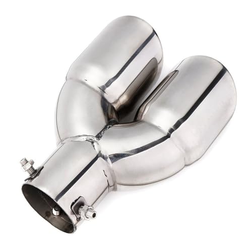 Embout d'échappement de voiture double chromé pour garniture extrémité tuyau 63 mm
