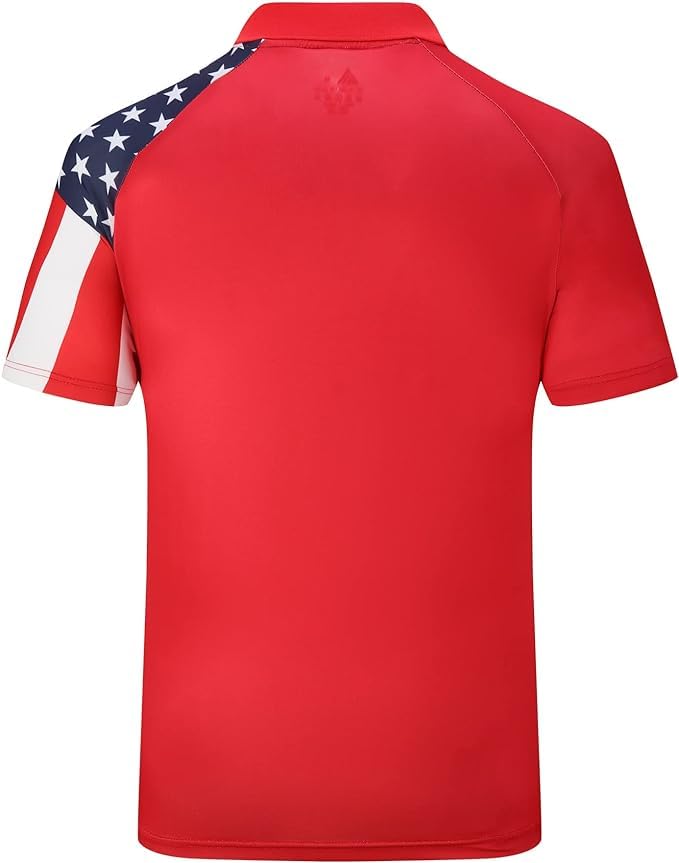 ZITY Men's Flag Golf Polo Shirts Short Sleeve Tactical Collared Shirt Men Outdoor Moisture Wicking Shirts2