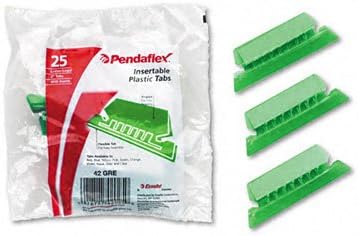 Pendaflex Esselte Plastic Hanging File Folder Tabs - 25 x Tab - 5 Tab(s)/Set - 25 / Pack - Green Tab