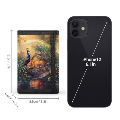 Peacock Trifold Wallet Slim Credit Card Holder Minimalist Front Pocket Money Clip for Women Men2