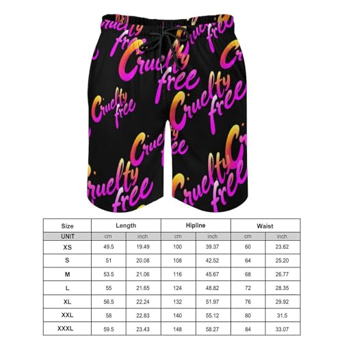 Cruelty Free Animal Protection Men's Swim Trunks Board Shorts Beachshorts Swimsuits with Pockets Mesh Liner2