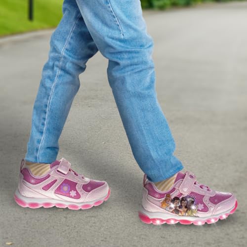 Disney Princess Shoes Led Light Up - Cinderella Snow White Belle Tiana - Girls Athletic Lightweight Tennis Breathable Running Sneakers thumb #2