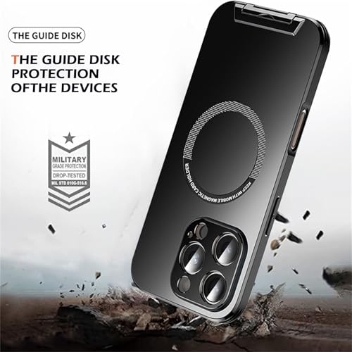 Coque iPhone 16 Pro anti-rayures noire mate avec support magnétique - 2