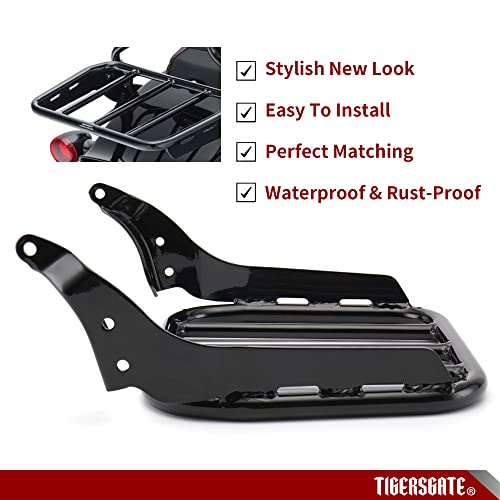 TIGERSGATE Suporte de bagagem esportivo com encosto traseiro removível Sissy Bar compatível com Harl