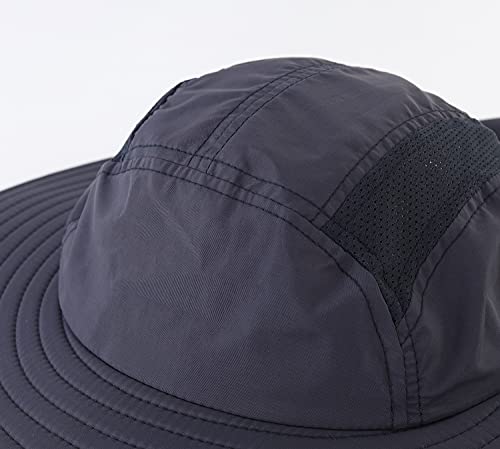 Image of Home Prefer UPF 50+ Mens Wide Brim Fishing Hat with Neck Flap Sun Hat for Men Women Sun Protection Cap