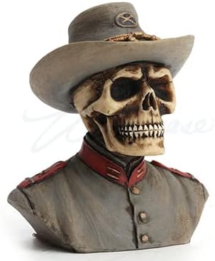 Miniatura 5 de Veronese Design Estatua de resina de medio busto de esqueleto del ejército confederado de la guerra civil de 2 12 pulgadas