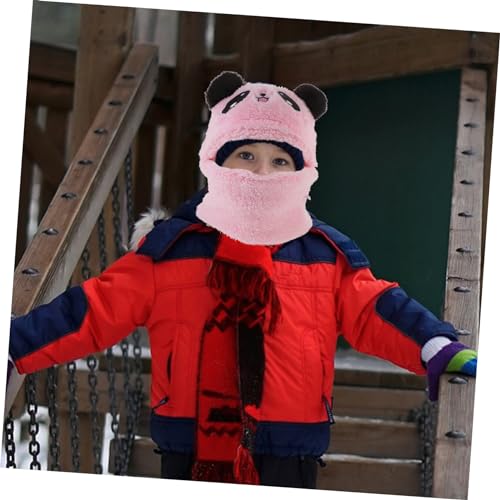 Windproof Thermal Hooded Scarf for Adorable Animal Ear Design Winter Hat and Scarf for Boys for Years2