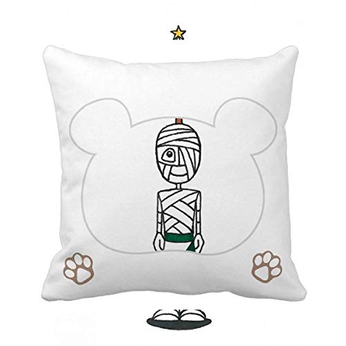 Housse de coussin Noël lin coton Mummy Horus 01 au fini remarquable