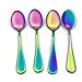 Home Wang Cucchiaino Arcobaleno cucchiaino da caffè Piccolo Cucchiaio da tavola Tondo in Acciaio Inossidabile Colore da tavola 4/6/10-4 Pezzi