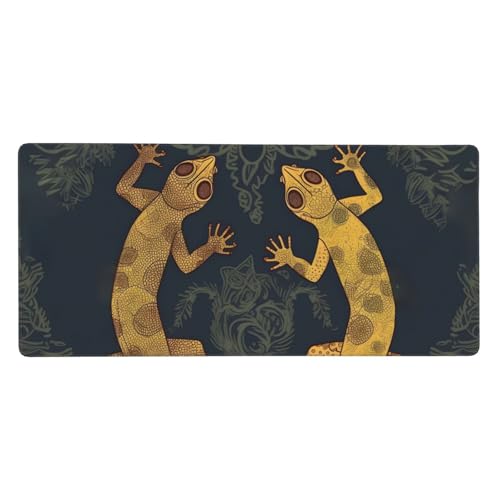 Tapis de souris grand format motif gecko sous-main étendu ordinateur portable gaming
