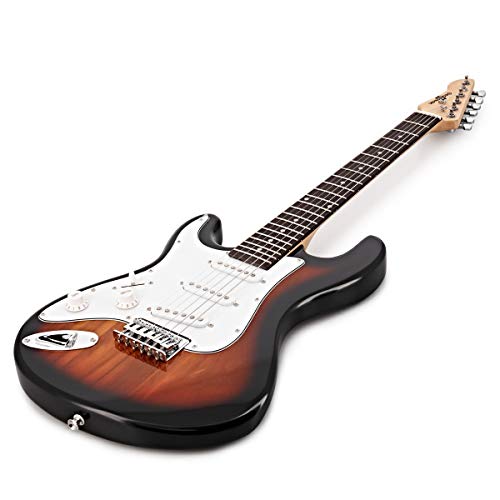 Guitare Électrique LA 3/4 Pour Gauchers + Pack Ampli 10 W Sunburst - Les Beatles, Paul McCartney, John Lennon, RIngo Starr, George Harrison Guitare Électrique LA 3/4 Pour Gauchers + Pack Ampli 10 W Sunburst – Image 4