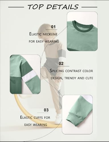 Image of Toddler Boy Clothes Long Sleeve Hoodie Sweatsuits Tops and Pants 2Pcs Boys Fall Winter Outfits Set