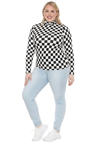 Image of Womens Turtle Neck | Long Sleeve and Sleeveless Top | Plus Size XL-7X | Tops Women White Turtleneck Women