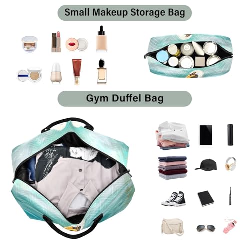 Large Travel Duffel Bag, Pelican Stand Funny Sport Tote Gym Bags, Shoulder Weekender Overnight Bags for Women Men, Carry On Luggage with Toiletry Bag4