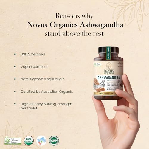 Image of Combo of Premium Ashwagandha 60 Tablets- 600mg | USDA & ACO certified Organic Ashwagandha Root Extract | Honest Single Farm Sourced| Full Organic Strength-Pack of 2