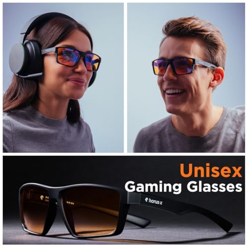 Image of Horus X • Blue Light Glasses Men Women | Blue Light Blocking Glasses for Screen Anti-Fatigue Eye Migraine | Gaming Amber V2