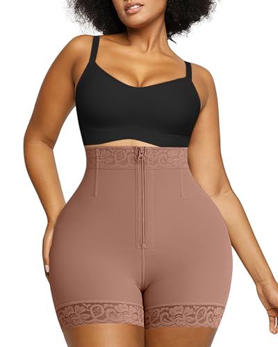 Image of SHAPELLX Shapewear Tummy Control Fajas Colombianas Moldeadoras Butt Lifting Shapewear Shorts For Women With Zip Closure