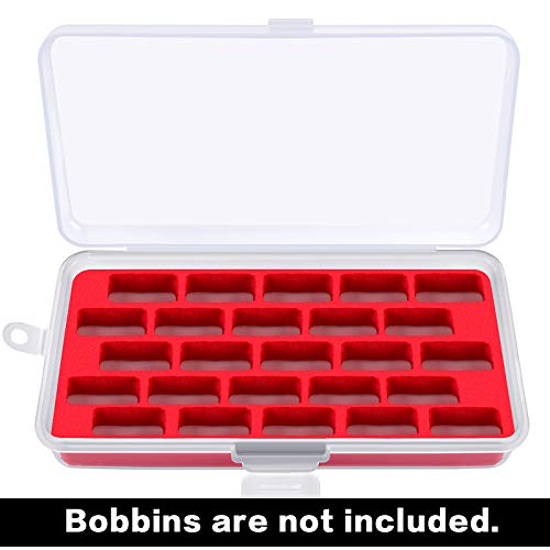 Bobbin Case for Bernina New 7 and 8 Series Jumbo Bobbins Storage Holder Sewing Box Thread Organizer Holds 25pcs Bobbins for Sewing Machine- Red(Box Only)