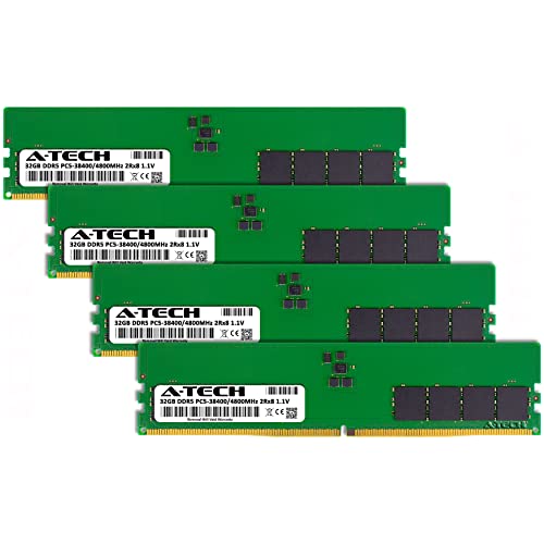A-Tech 128Gb (4X32Gb) Ddr5 4800 Mhz Udimm Pc5-38400 Cl40 Dimm 288-Pin 2Rx8 1.1V Desktop Ram Memory Modules #TOP1