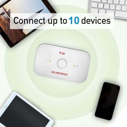 Image of 4G WiFi Hotspot Device | Portable Data Card Dongle | Compatible with Airtel 4G SIM Network | 2100mAh Long Battery Life | High-Speed Internet Sharing (AIRDONGLETEL)