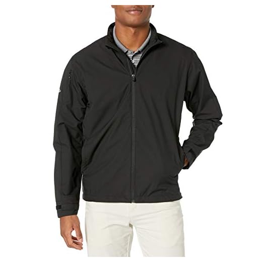 Golf Jackets - Insulated And Waterproof Golf Outerwear | Golf Accessories Callaway Men's Long Sleeve Full-Zip Wind Jacket, Wind And Water Resistant, Weather Series, Performance Apparel For Men, Extended Sizes, Black, X-Large
