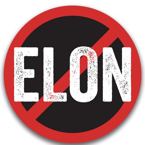 Image of Magnet Me Up No Elon Car Magnet Funny Anti-Tech Billionaire Fridge Decor, Political Satire Magnetic Decal, Round 5-Inch UV-Printed Durable Vinyl, Weatherproof, Made in USA