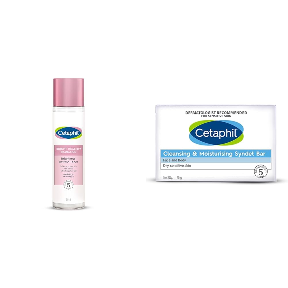 Bright Healthy Niacinamide Vitamin B3 Sea Daffodil Extract Radiance Refresh Toner Cream, White, Pack of 150 ml VVF India Cleansing And Moisturising Syndet Bar, 75g