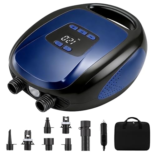 Elektrische SUP Pumpe, Ruitx 20PSI Hochdruck SUP Luftpumpe 12V DC Autoanschluss mit Inflation Auto-Off Ausgasungsfunktion, für Kajaks/Matratze/Wind Wings/Wassersport