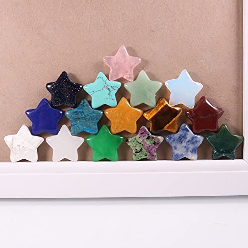 1pcs Hand Carved Stars Crystals 20mm Natural Raw Stone for Necklace Making Pendants Stone Star Healing Mineral Decoration S02