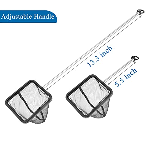 Image of Lpraer Aquarium Fish Net with Extendable Stainless Steel Long Handle Fine Mesh Net for Fish Tank