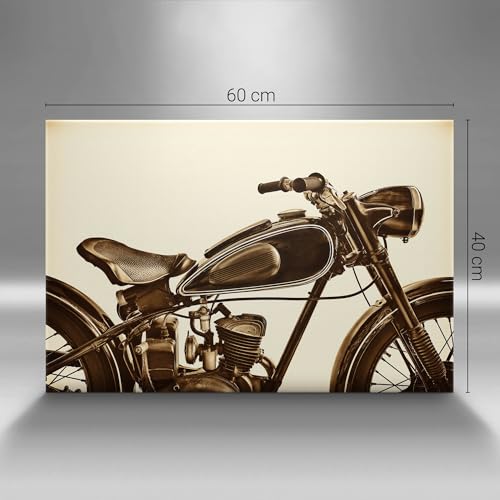 Moto de style vintage tableau rétro sépia 60x40cm Wallfluent
