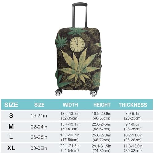 A Puff in Time Weed Marijuana Travel Luggage Cover Anti-scratch Suitcase Cover Elastic Suitcase Protective Cover Fits 19-32 Inch Luggage S2