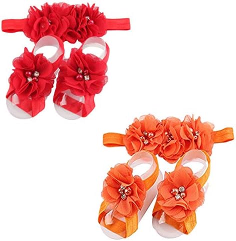 Baby Girl Foot Flower + Headbandโฆ