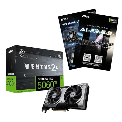 �yAmazon.co.jp����zMSI GeForce RTX 5060 Ti 16G VENTUS 2X OC PLUS A5�N���A�t�@�C�������� �O���t�B�b�N�X�{�[�h VD9397