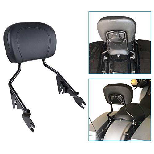 DSISIMO Detachable Black Upright Passenger Backrest Sissy Bar With Pad Fit For Touring Road King Electra Glide Road Glide Street Glide FLHR FLHX FLHT FLTR 2009-2020